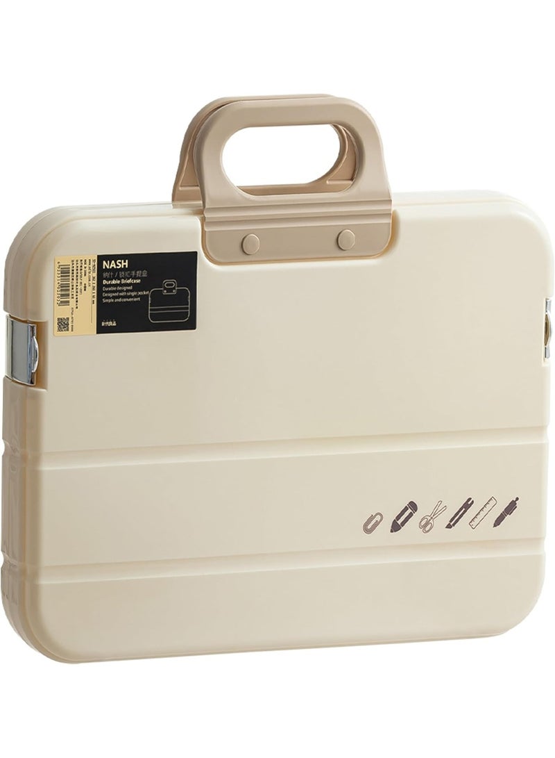 إم مياويان صندوق تخزين مستندات شفاف مقاوم للماء مزود بأزرار كبس، مصنوع من مادة البولي بروبيلين، مناسب لورق A4 والمجلات والدفاتر واللوازم المدرسية أو المكتبية (أبيض نقي، قطعة واحدة لكل عبوة). - Image 1